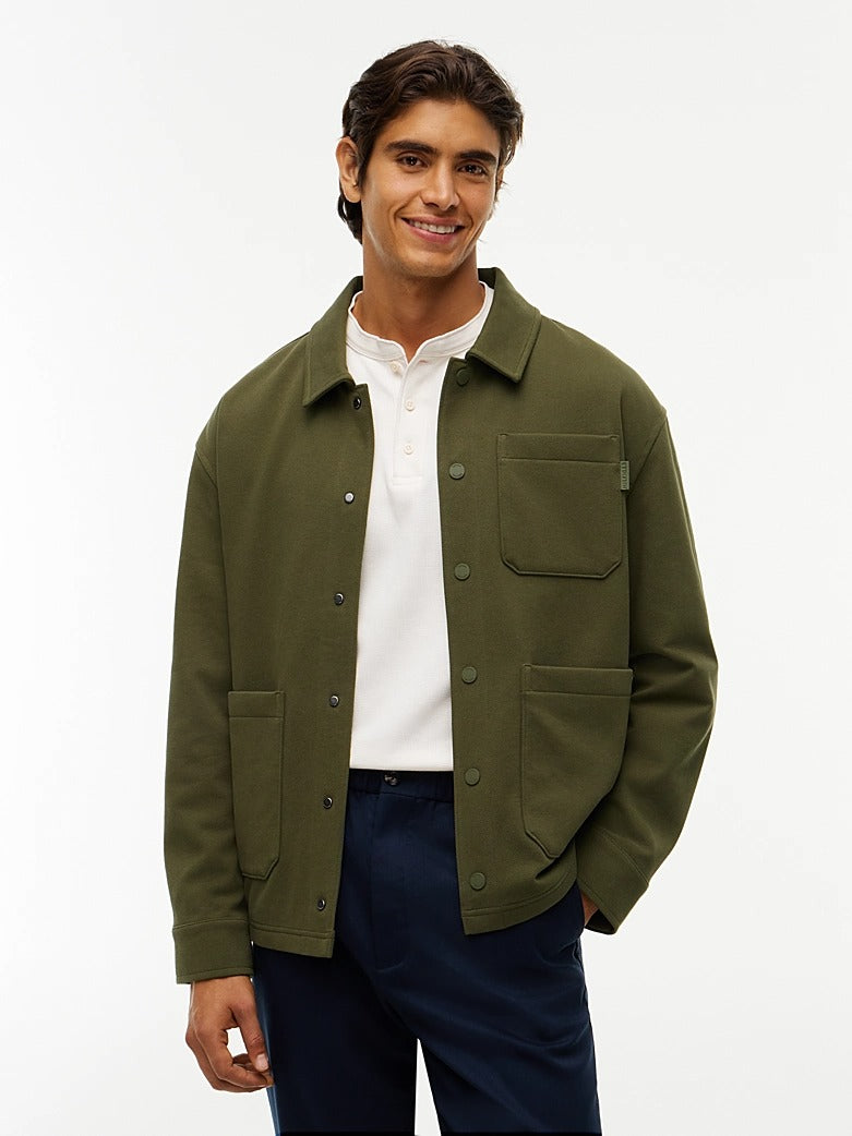 Mixed Texture Relaxed Chore Jacket