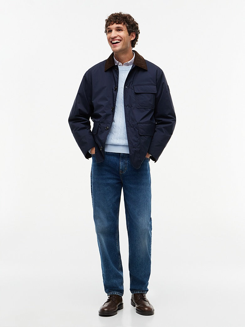 Corduroy Collar Padded Ripstop Barn Jacket