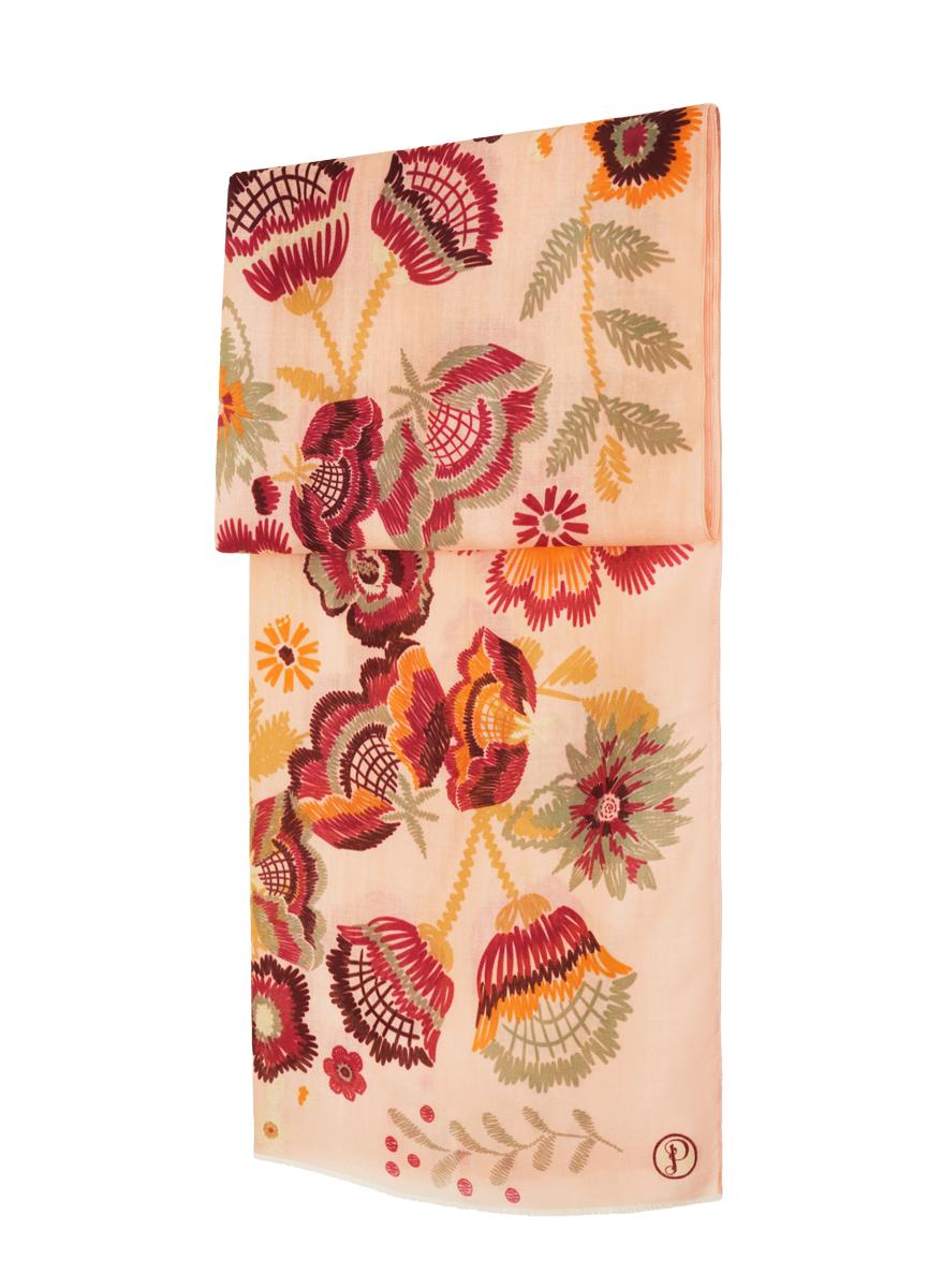 Printed Floral Symmetry Scarf