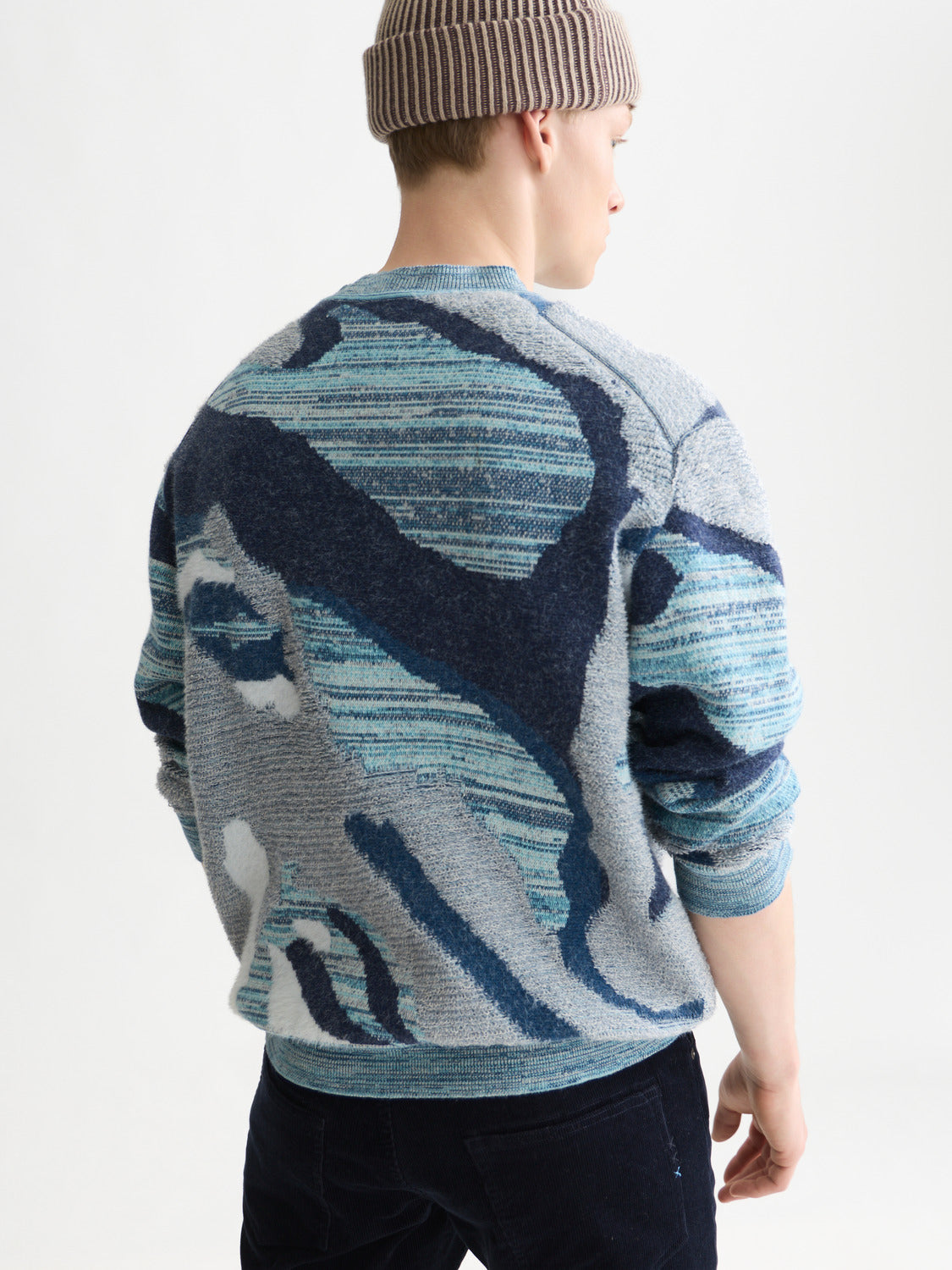 Jacquard Cotton Loose Fit Pullover