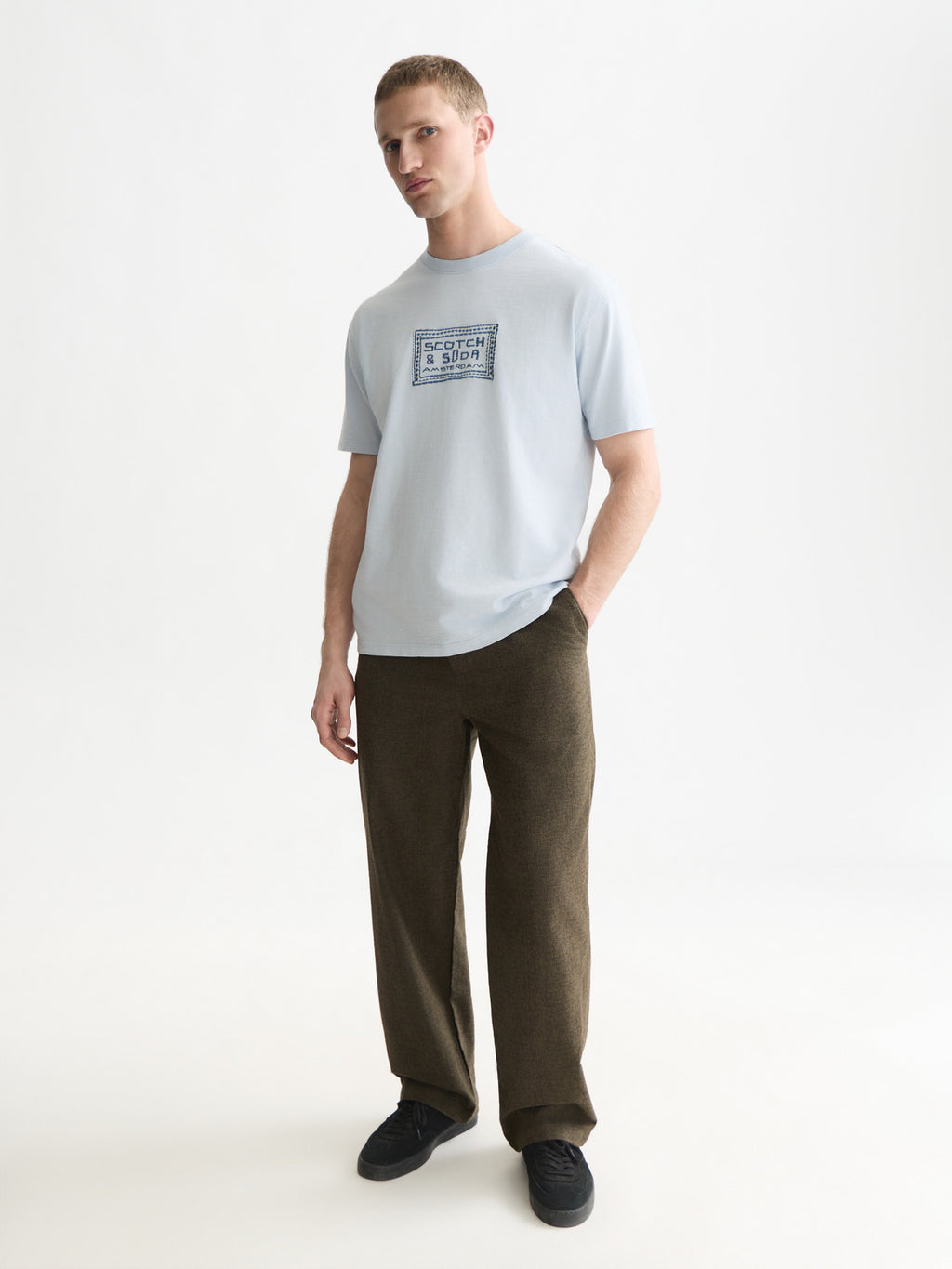 Embroidered Front Artwork Relaxed Fit T-Shirt