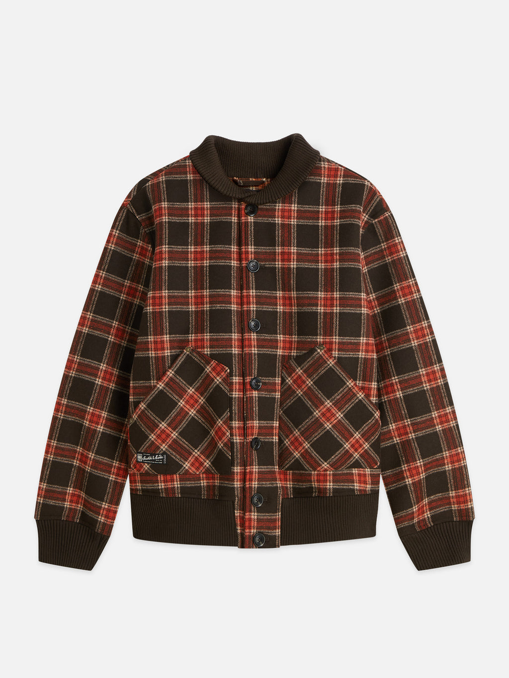 Shawl Collar Bonded Plaid Jacket