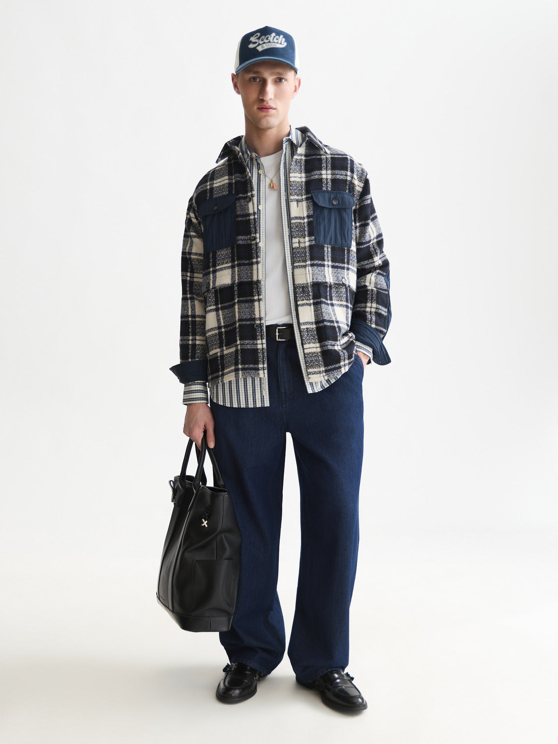 Patchwork Relaxed Fit Overshirt