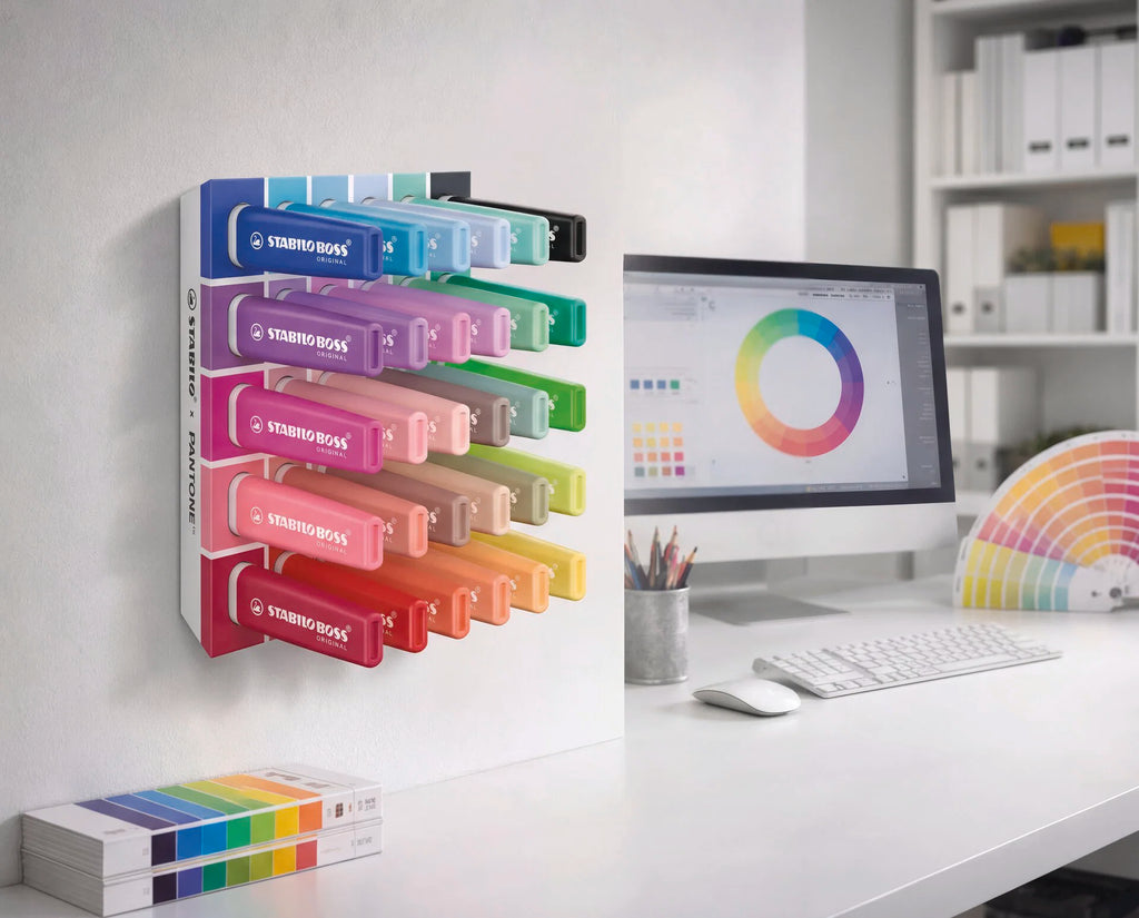 STABILO BOSS ORIGINAL x PANTONE - Highlighter - Deskset of 30 - with Pantone™ Colour Number Print