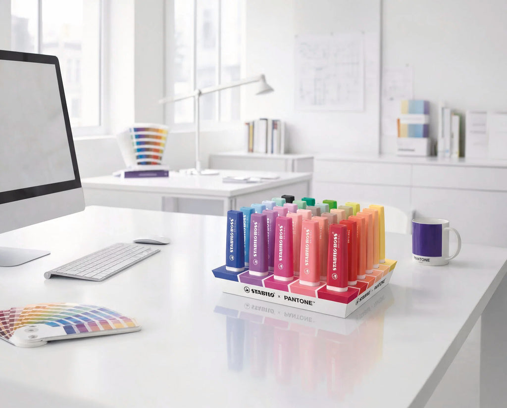 STABILO BOSS ORIGINAL x PANTONE - Highlighter - Deskset of 30 - with Pantone™ Colour Number Print
