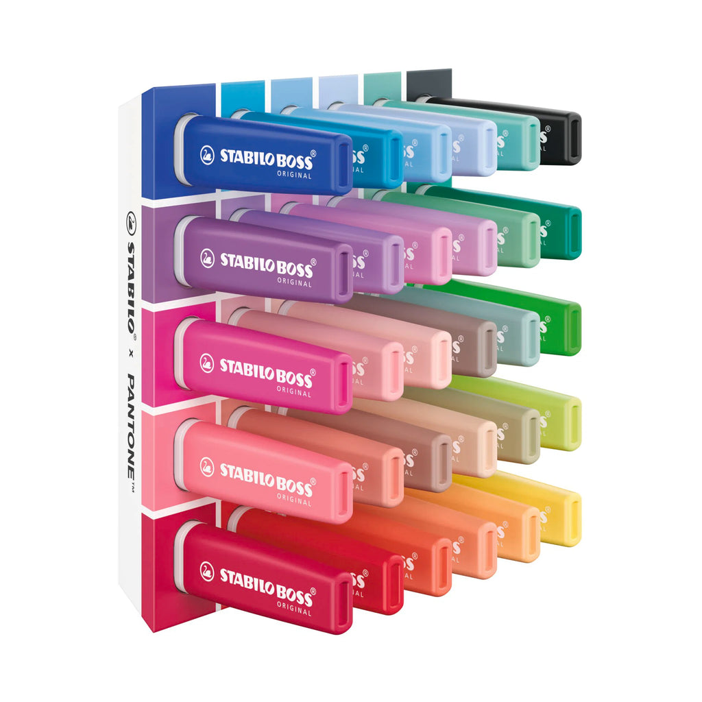 STABILO BOSS ORIGINAL x PANTONE - Highlighter - Deskset of 30 - with Pantone™ Colour Number Print