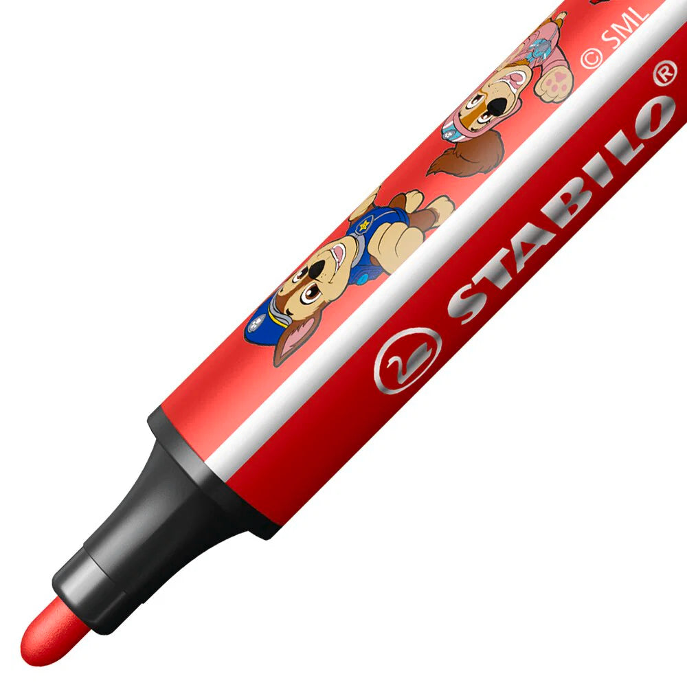 STABILO Trio Scribbi PAW Patrol - Triangular Fibre-Tip Pen - Wallet of 8 - with PAW Patrol Print