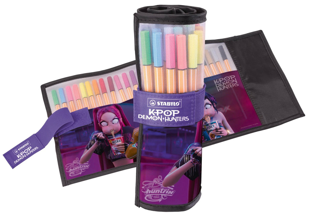 STABILO point 88 KPop Demon Hunters - Fineliner - Rollerset of 25 - with Print of Rumi, Mira and Zoey