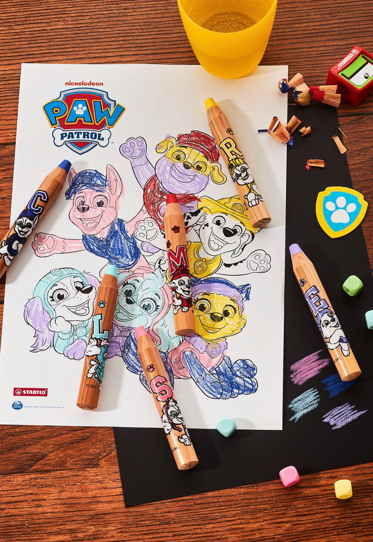 STABILO woody 3-in-1 PAW Patrol - Multi-Talented Pencil - Wallet of 6 incl. Sharpener - with PAW Patrol Print
