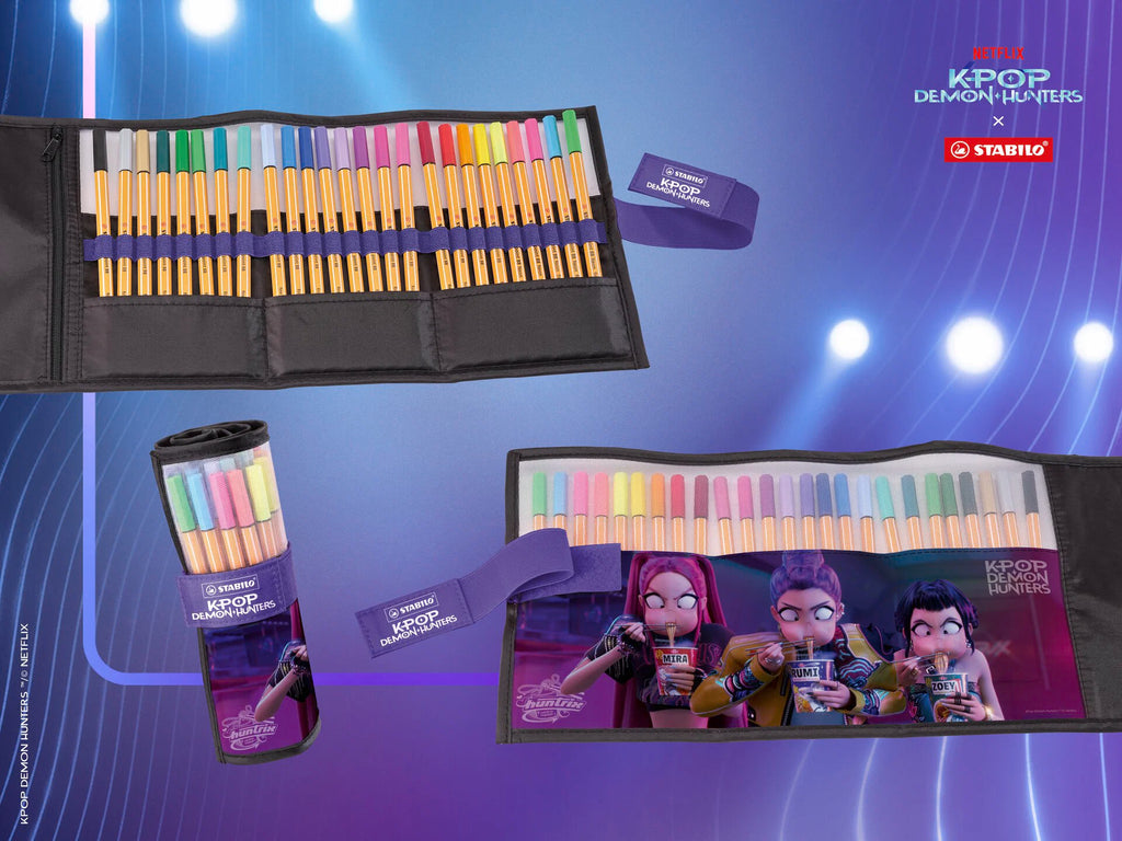STABILO point 88 KPop Demon Hunters - Fineliner - Rollerset of 25 - with Print of Rumi, Mira and Zoey