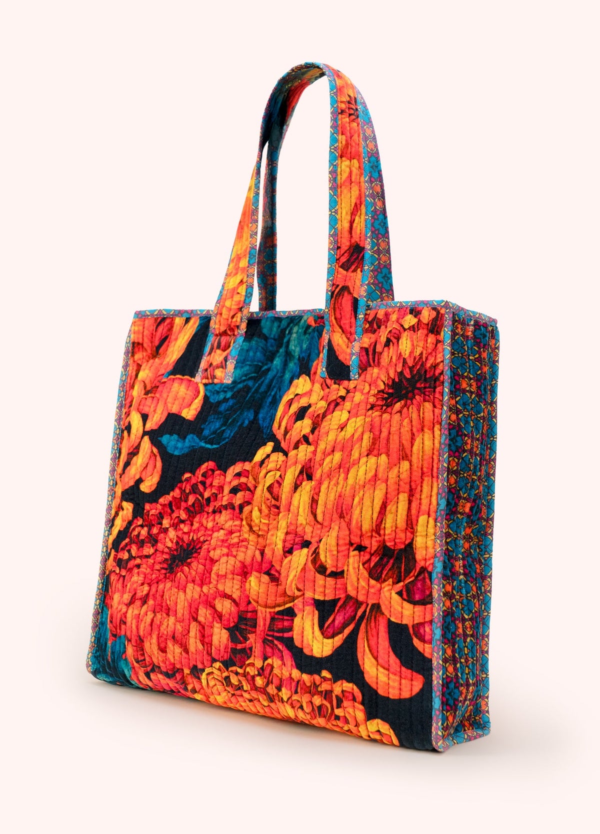 Chrysanthemum Quilted Velvet Tote